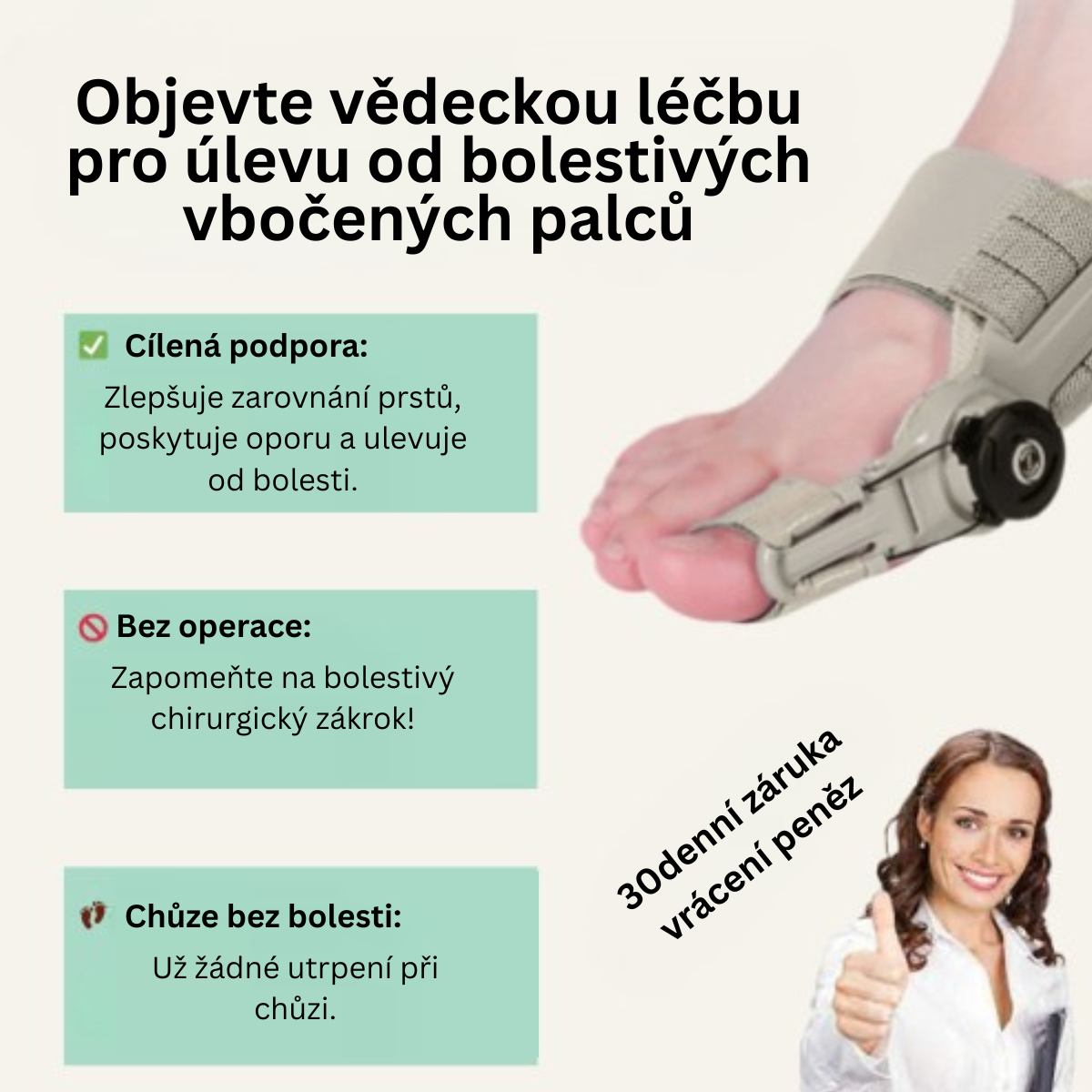 Léčebný balíček pro vbočený palec (Hallux Valgus)